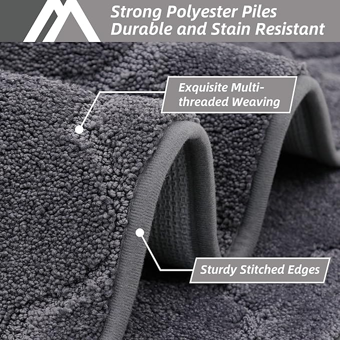 COSY HOMEER Soft Kitchen Floor Mats for in Front of Sink Super Absorbent Kitchen Rugs and Mats 20"x79" Non-Skid Kitchen Mat Standing Mat Washable,Polyester,Dark Grey