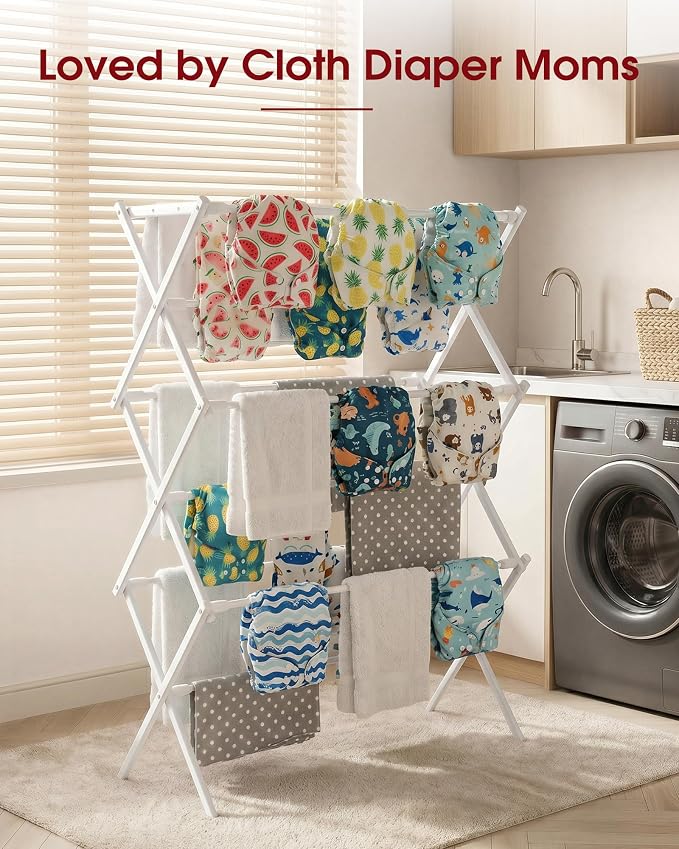 Sakugi Foldable 3-Tier Clothes Drying Rack 37.4" H - Image 7