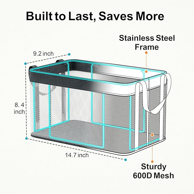 iSPECLE Freezer Organizer Bins - 3 Pack Large Stackable Deep Freezer Organizer Bins for 5 to 7 Cu.Ft Chest Freezers Easy Get Foods without Digging, Faster Freezing Better Freshness, White