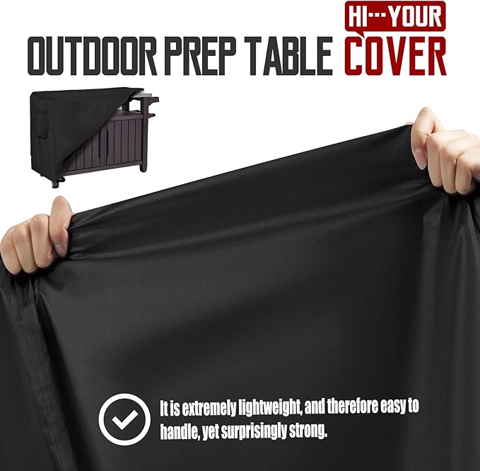 Prep Table Cover, Fits 52 inch Keter Unity XL Portable Outdoor Table,420D Tear-Resistant, UV Resistant, All Weather Protection Waterproof,52" L x 22" W x 36" H