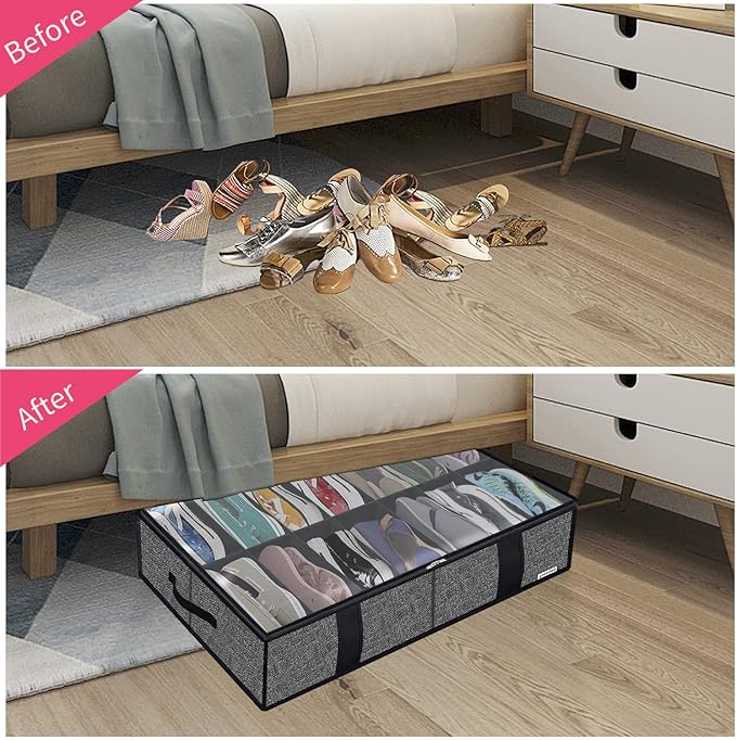 Onlyeasy 2 Pack Under Bed Shoe Storage Organizers - Image 3