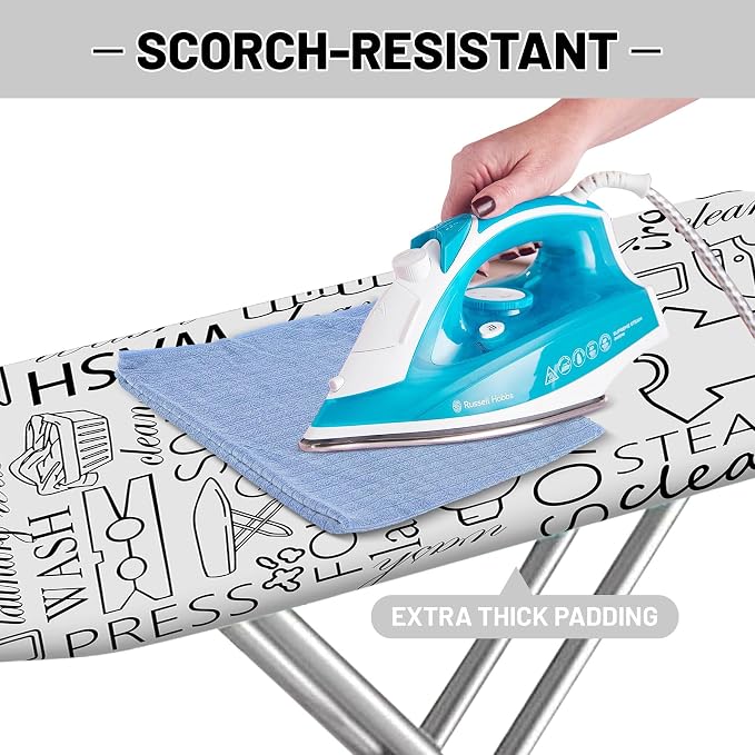 Extra Thick Ironing Board Cover and Pad, 15x54 Ironing Board Cover, Resist - Image 4