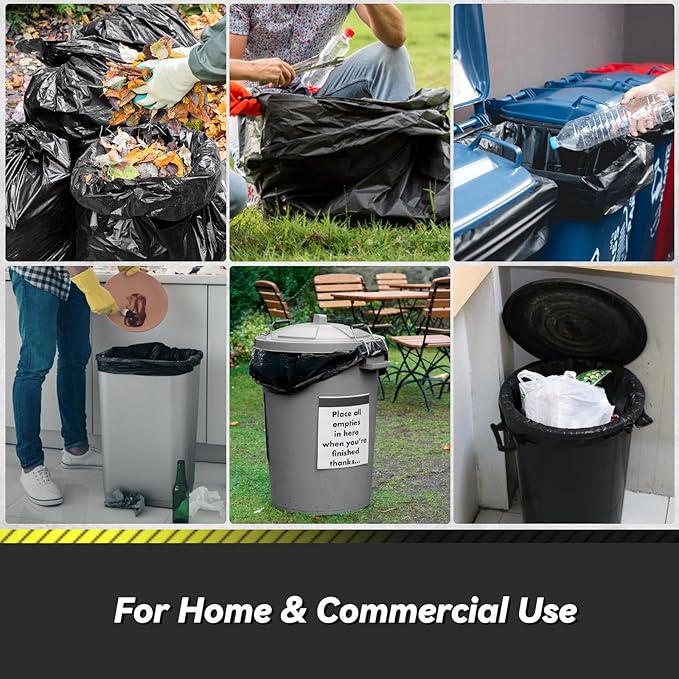 Wowflash 150 Count 55-60 Gallon Trash Bags | Sturdy & Tear-Resistant Commercial - Image 7