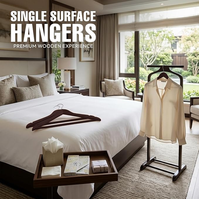 Utopia Home Wooden Hangers 20 Pack – Slim Suit Hangers Vintage | 360° rotatable - Image 3
