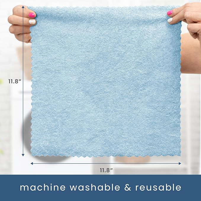 S&T INC. Microfiber Cleaning Cloth, 50 Pack, 11.8" x 11.8", Edgeless Cleaning - Image 8