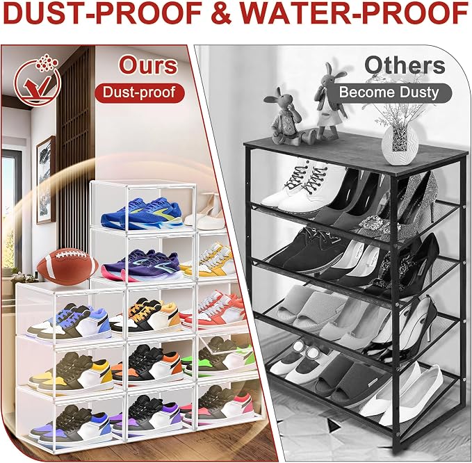 1 Pack Clear Plastic Shoe Boxes - Image 6
