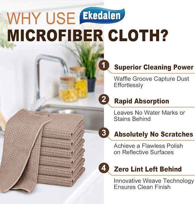 Ekedalen Microfiber Cleaning Cloth Lint Free Glass Polish - Image 2