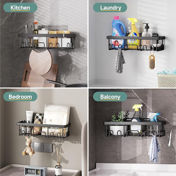 Veken Shower Caddy 6-Pack, Bathroom Organizers and Storage Shelves - Image 8