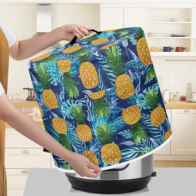 Pineapple Kitchen Appliance Cover for 6 qt Pressure Cooker,Small Appliance Dust Cover for Electric Pressure Cooker/Air Fryer/Rice Cooker/Steamer/Toaster/Oven,Washable