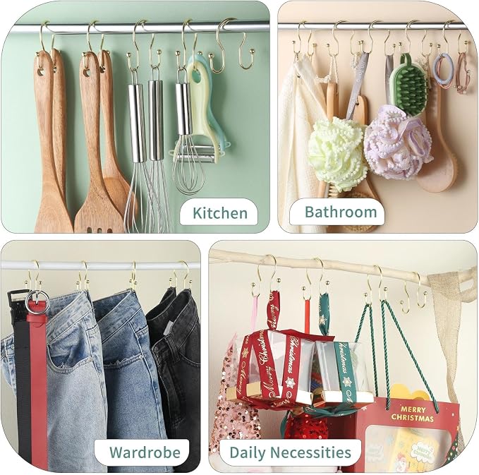 Shower Curtain Hooks, Stainless Steel Shower Curtain Hangers, Minimalist Shower - Image 8