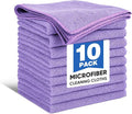 10 PCS Dark purple Microfiber Cleaning Cloths, Car Towels, Kitchen Towels by TEAWOO