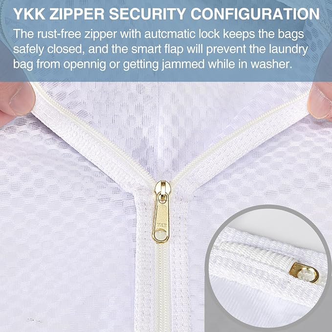 Honeycomb Mesh Laundry Bags 4 Pack, Durable Washing Bags - Image 4