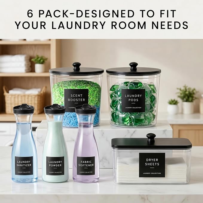 Laundry Room Organization Set, 3 Laundry Containers, 3 detergent dispenser - Image 4
