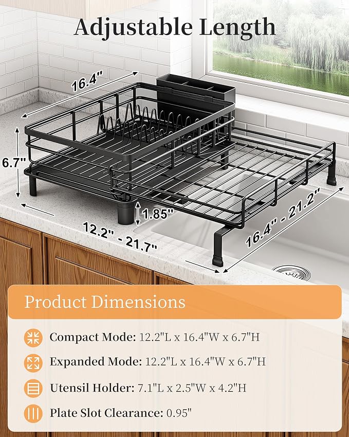 SAYZH Expandable Dish Drying Rack - Image 3