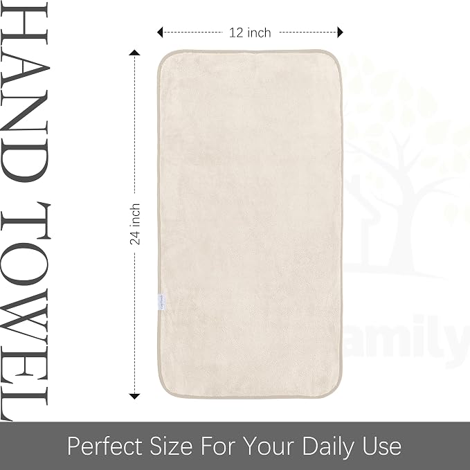 Cosy Family 6 Pack Ultra Soft Microfiber Absorbent Hand Towel, Silk Hemming - Image 2