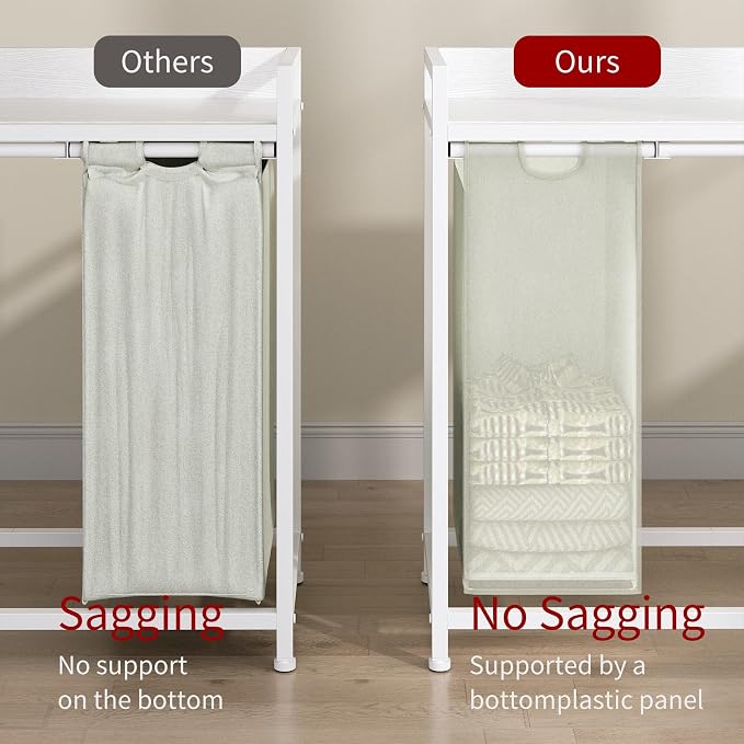 Herture Laundry Hamper with Shelf, Laundry Basket 5 Section, Laundry Sorter - Image 4