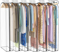 Liuoud Clear Garment Bags for Hanging Clothes 10” Gusseted, 6 Pack, 60” | Suit by Liuoud
