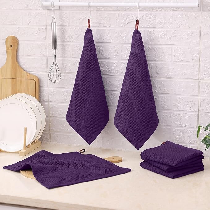 Homaxy 100% Cotton Waffle Weave Dish Cloths, 6 Pack - Image 8