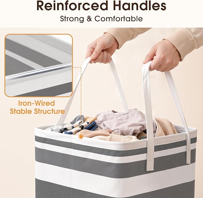 HomeHacks 2 Pack Large Laundry Baskets, Laundry Hampers Bags | Waterproof - Image 2