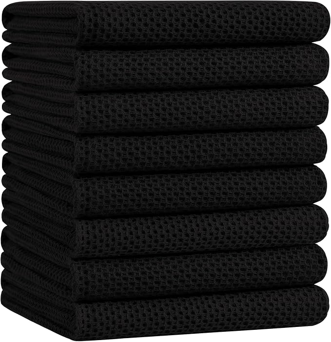 Homaxy 100% Cotton Oversized Waffle Weave Kitchen Towels 8-Pack, Ultra Soft by Homaxy