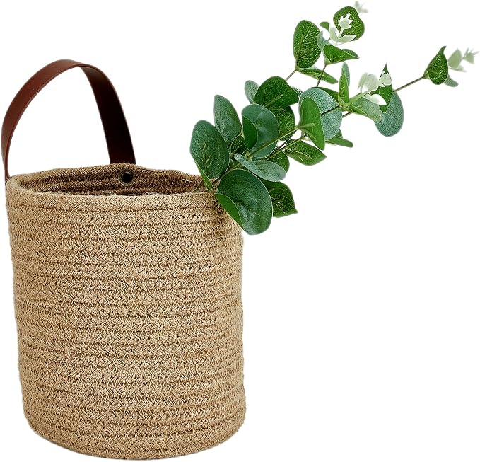 Wall Hanging Storage Basket, Woven Plant Holder - Image 2