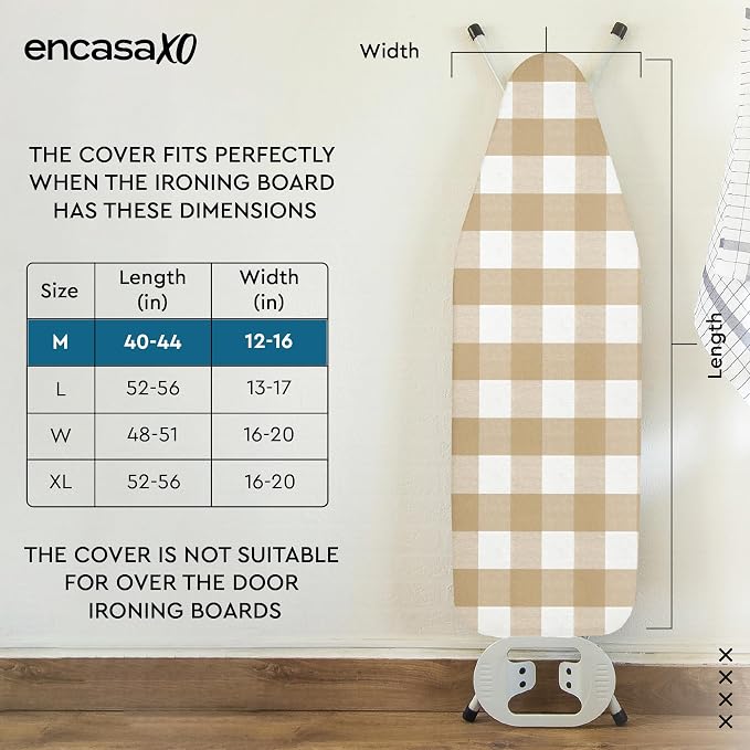 Encasa XO Ironing Board Cover and Pad, Thick Felt 42"x14" - Image 2