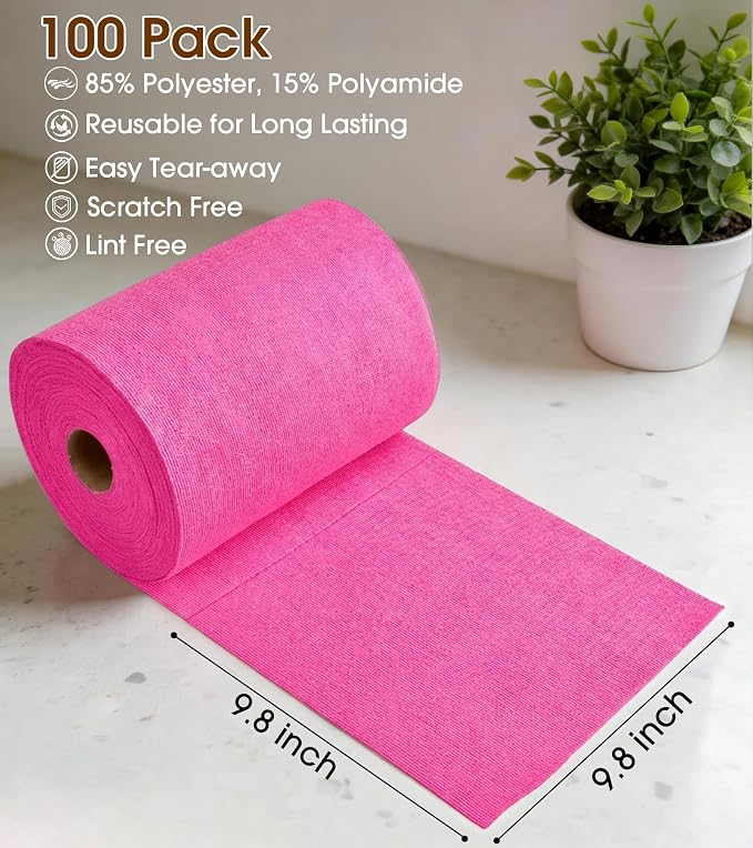 KitchLife Microfiber Cleaning Cloth Roll, 100 Pack - Image 2