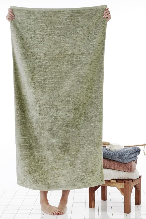 SKL Home CloudSoft Bath Towel, 100% Cotton Luxury, Sage | Premium spa-level - Image 2