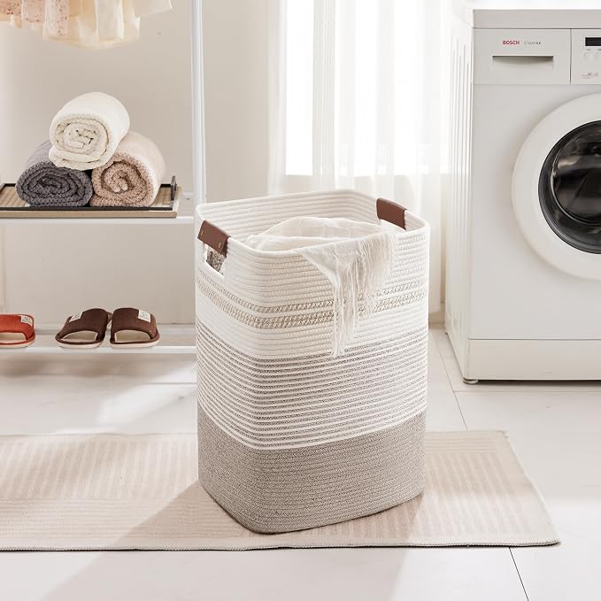 75L Tall Woven Laundry Basket Hamper - Image 3