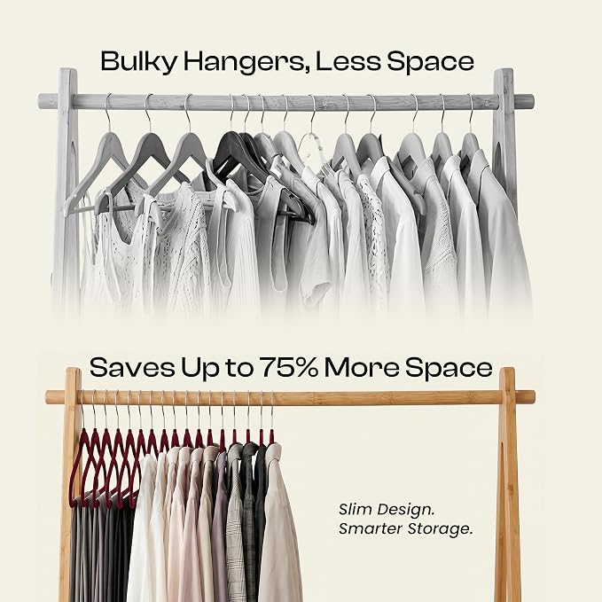Utopia Home Velvet Hangers, 30 Pack | Luxury Non-Slip Slim Pant & Coat Hangers - Image 6