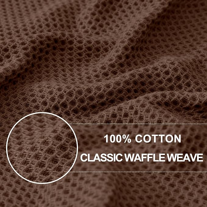 Homaxy 100% Cotton Waffle Weave Kitchen Dish Cloths 12-Pack, Coffee | 12 x 12 - Image 2