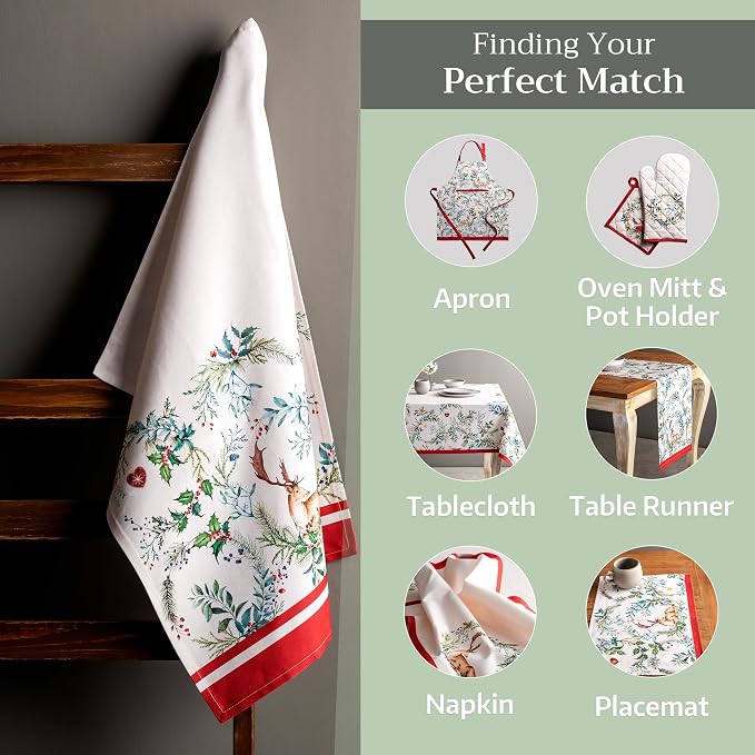 Maison d' Hermine Kitchen Towels Set of 3 Reusable 100% Cotton 27.50" x 20" - Image 6