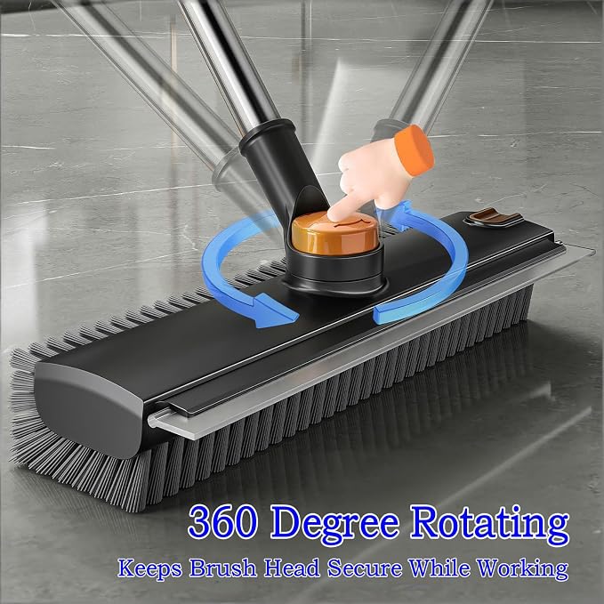 Floor Scrub Brush with Squeegee Long Handle 3 in 1 tub Brush 52'' 2026 Upgraded - Image 2