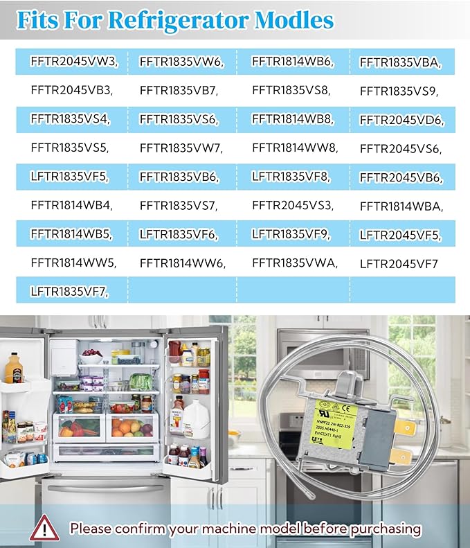 5304522330 Refrigerator Temperature Control Thermostat Fits for Frigidaire White Westinghouse Refrigerator,Replaces 4961212,AP6976293,PS12731508,EAP12731508