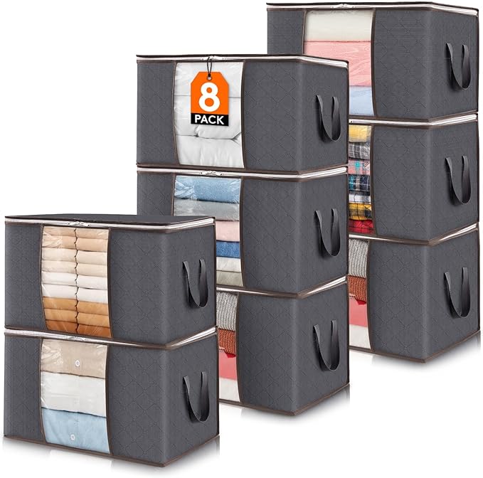 Lifewit 8 Pack 60L Clothes Storage Bins by Lifewit