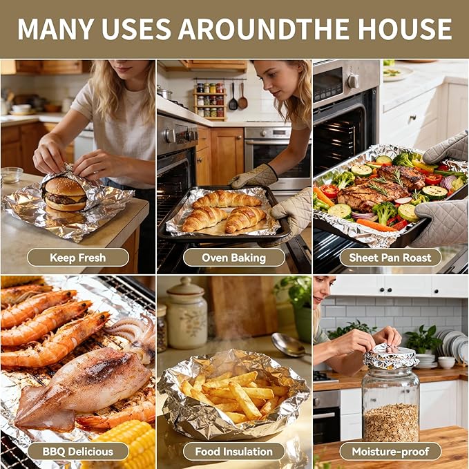 Aluminum Foil Sheets, Hot Dog or Sandwich Wrap, Food Storage, Restaurant - Image 6