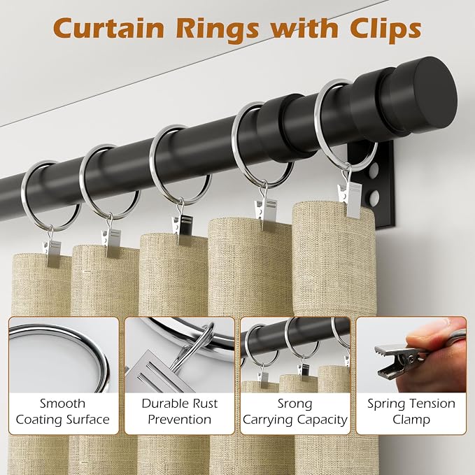 24 Pack Silver Metal Curtain Rings - Image 3