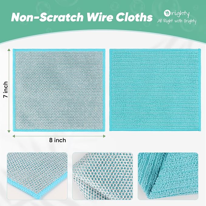 Orighty Dish Cloths, 12 Pack Double-Layer Metal Dish Rags - Image 2