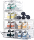 HOMIDEC Shoe Storage, 6 Pack Shoe Organizer Clear Hard Plastic Shoe Box by DecorateYourHome