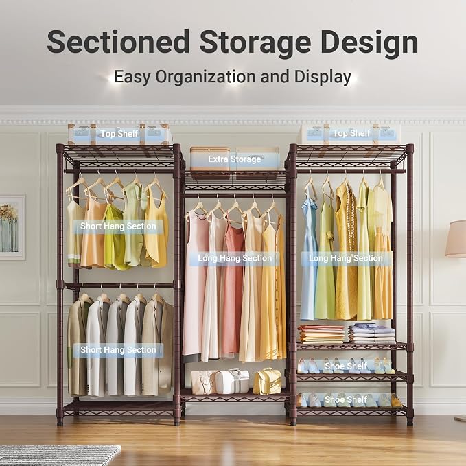 VIPEK V5 Heavy Duty Clothes Rack, Modular Closet System, Bronze | 890 lbs Load - Image 3