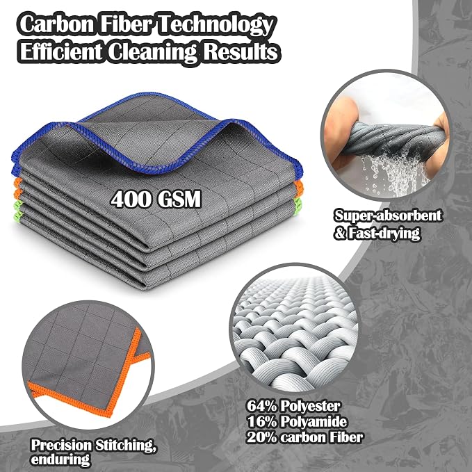 XANGNIER Microfiber Glass Cleaning Cloths, Lint Freel, 11.8"×11.8in, 3 Pack - Image 5