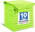 TEAWOO 10 PCS Neon Green Microfiber Cleaning Cloths, Car Towels, Kitchen Towels by TEAWOO