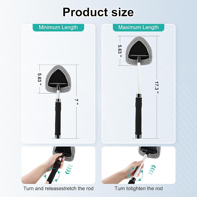 JUSTTOP Windshield Cleaner Tool, Car Interior and Exterior Window Cleaning Kit - Image 3