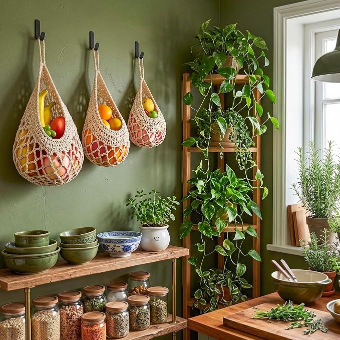 Honeydak 3 Hanging Baskets, Cotton Rope - Image 5