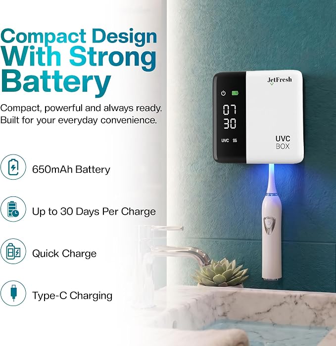 Jetfresh UV Toothbrush Sanitizer Holder & Cleaner - Image 7