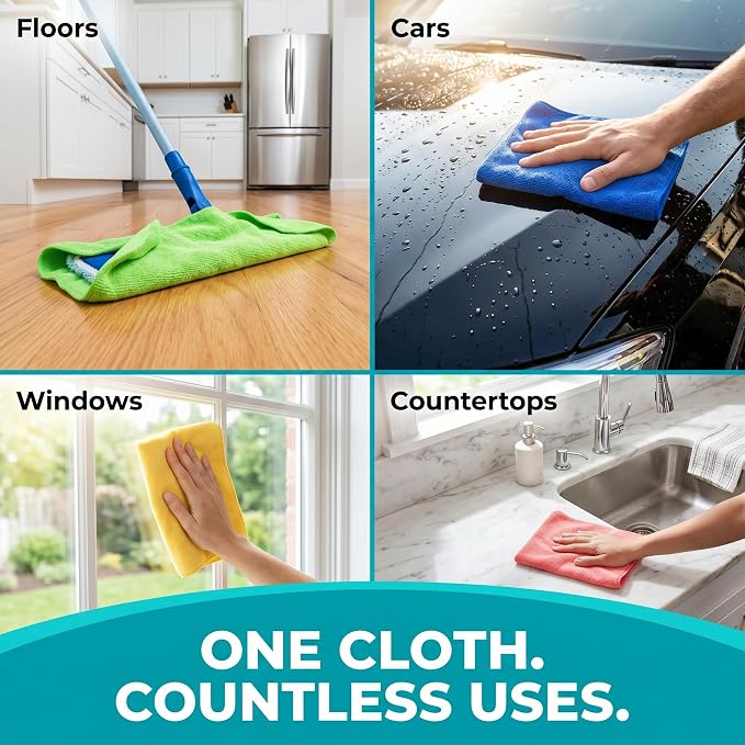 HELOMOR 3 Extra Large Microfiber Cleaning Cloths, Reusable Multi-Purpose - Image 3