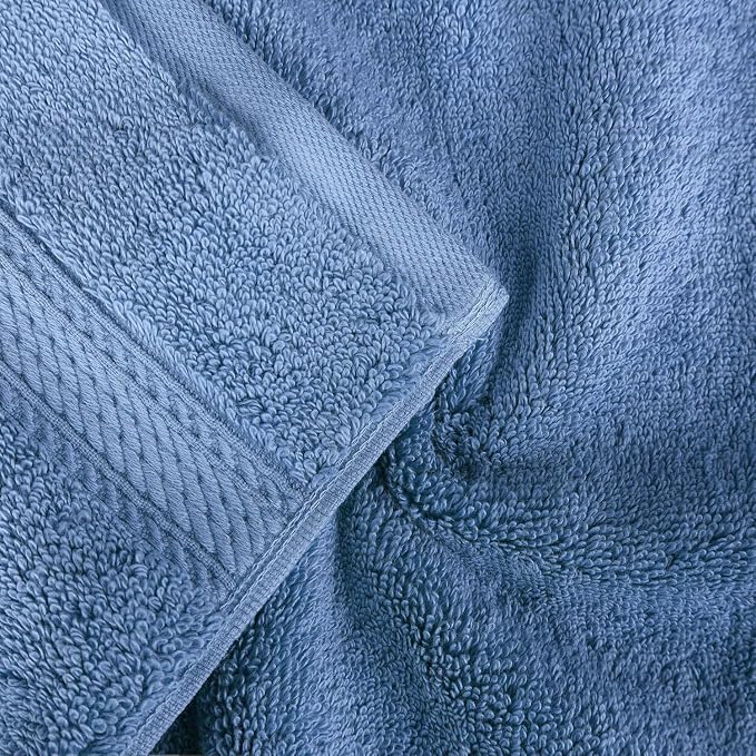 Superior Egyptian Cotton 800 GSM Plush & Absorbent, 9 Piece Set, Denim Blue | - Image 4