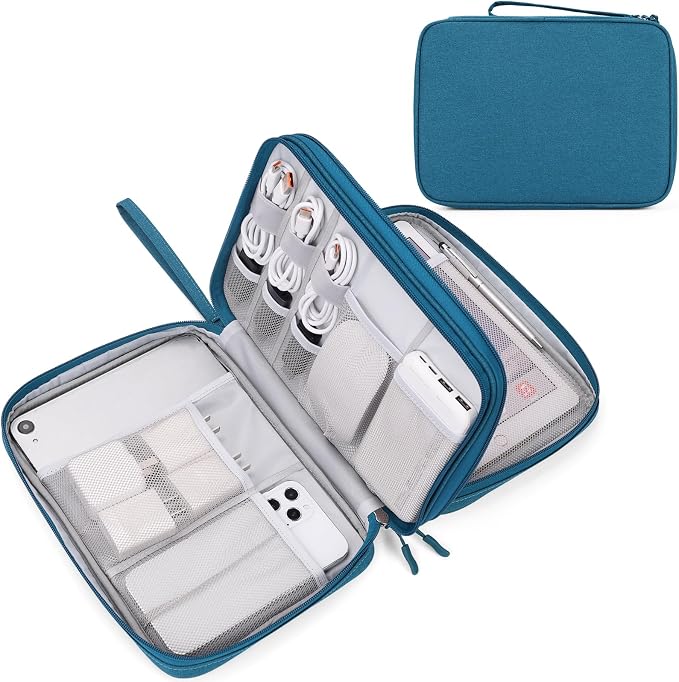 FYY Electronic Organizer, Travel Tech Pouch Bag, Extra Large, Dark Green | by FYY
