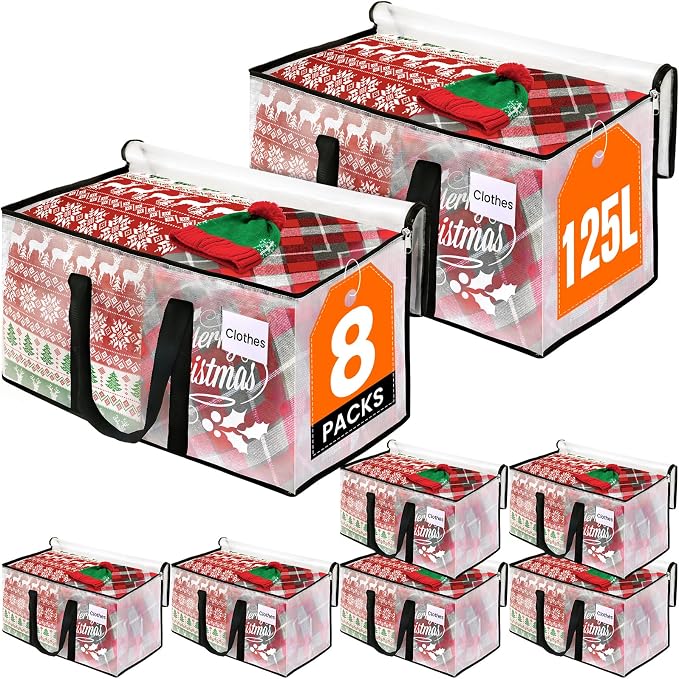 RoomHacks Moving Bags, Heavy Duty Large Storage Bags, 8 Pack, Foldable Storage by RoomHacks