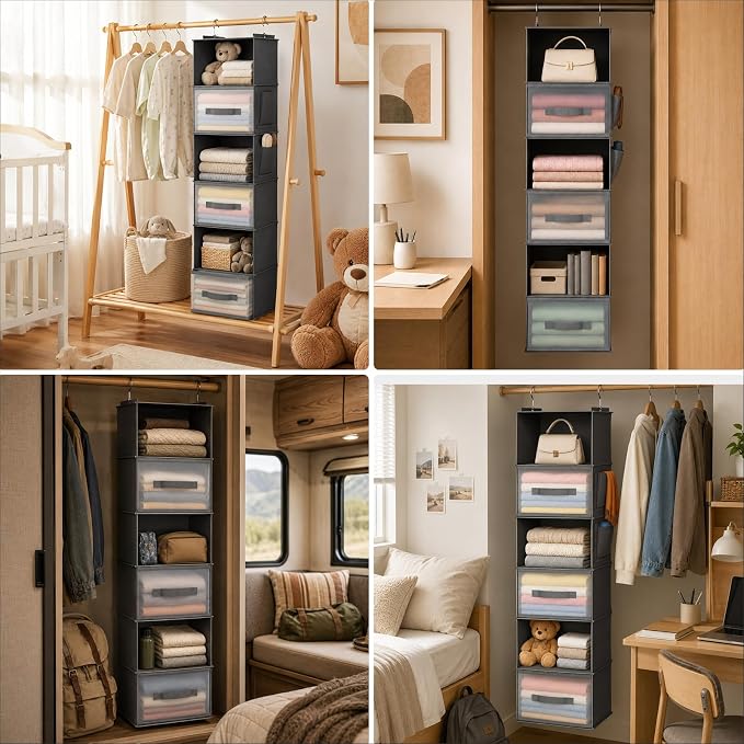 6-Shelf Hanging Closet Organizer - Image 6